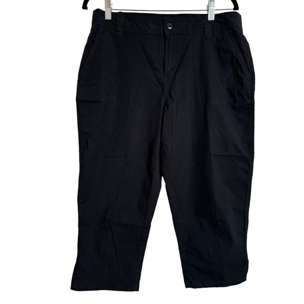 Style & Co Size 10P Black Capri Pants Stretch Petite Pockets